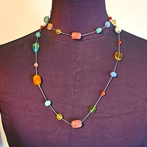 Lia Sophia multi color necklace 36"
